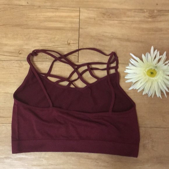 1 day sale! Dark burgundy front caged bralette - Picture 4 of 5